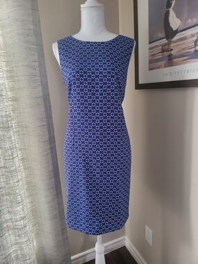 Mario Serrani Classic Blue Sleeveless Sheath Dress